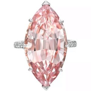 Ladies Silver Pink Sapphire Ring. New!!!